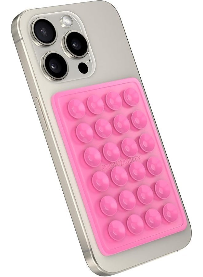 Amal Estore Suction Phone Case Mount, Sillicon Adhesive Phone Accessory for iPhone and Android, Hands-Free Fidget Toy Mirror Shower Phone Holder, Tiktok Videos and Selfies (Bubble Gum) - Image 3